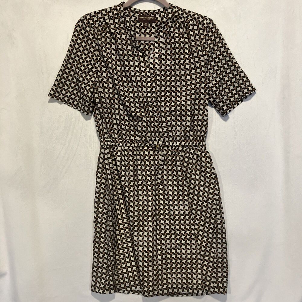 Johnston & Murphy Women's Midi Dress, Short Sleeve, Belted, Lined, Size XS